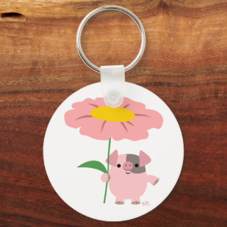 Porte-clés Joli Piglet Cartoon Avec Porte - clé Cadeau (Rose)