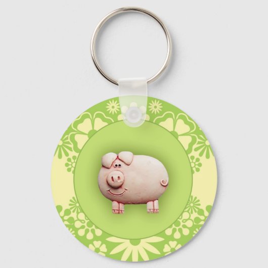Porte-clés Joli porc rose (Recto)
