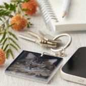 Porte-clés Joli porte - clé de chat de Kitty de ragondin du (Devant Droit)