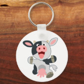 Porte-clés Joli Porte - clé de vache caricature joyeux (Recto)