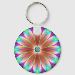 Porte-clés Joli Porte - clé fractal aux fleurs