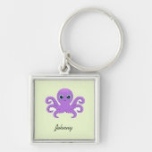 Porte-clés Joli poulpe violet vert (Devant)