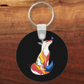 Porte-clés Joli Renard Rouge Et Jaune Et Mignonne Papillon (Verso)