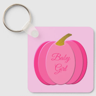 Porte-clés Joli rose bébé fille Citrouille Baby shower person