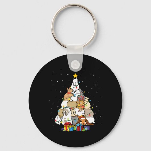 Porte-clés Joli sapin de Noël lapin 1  (Recto)