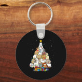 Porte-clés Joli sapin de Noël lapin 1  (Recto)