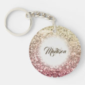 Porte-clés joli scintillement monogramme nom cadea (Devant)