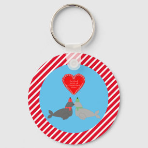 Porte-clés Joli Seals de baiser de Noël personnalisés