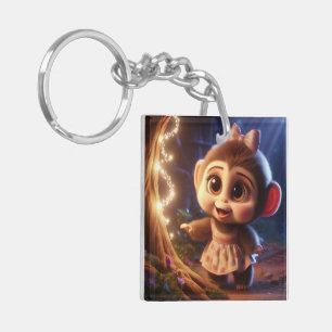 Porte-clés Joli singe en robe