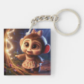 Porte-clés Joli singe en robe (Dos)