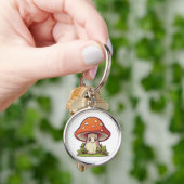 Porte-clés Joli style kawaii, cueillette de champignons (main)