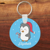 Porte-clés Joli Sucre de canne de Noël Penguin Enfants Porte (Recto)