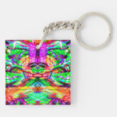 Porte-clés Joli symétrique symétrique abstrait néon trial iPa (Dos)