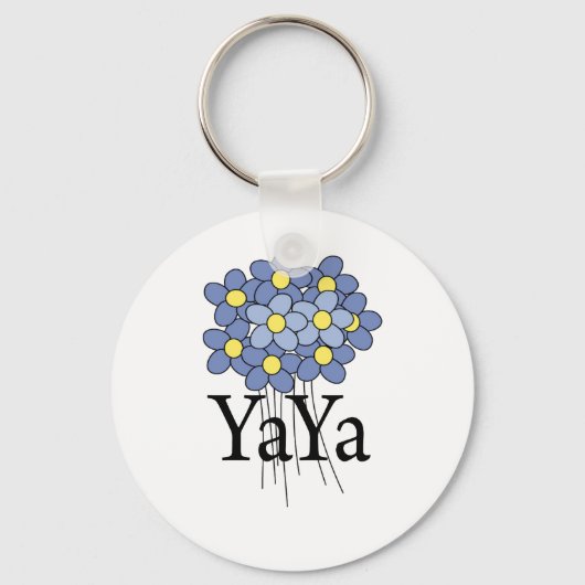 Porte-clés Joli T-shirt Flower YaYa bleu (Recto)