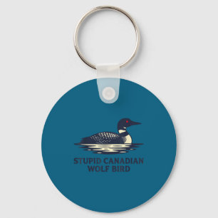 Porte-clés Joli T-Shirt Loup Oiseau Fou Canadien Plongeon