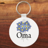 Porte-clés Joli T-shirt Oma Fleur Bleue (Recto)