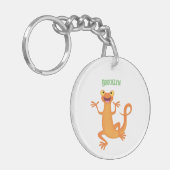 Porte-clés Joli triton orangé joyeux (Devant gauche)