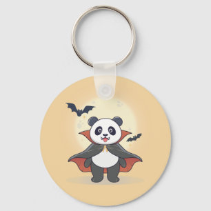 Porte-clés Joli Vampire Panda en cape avec Chauves-souris