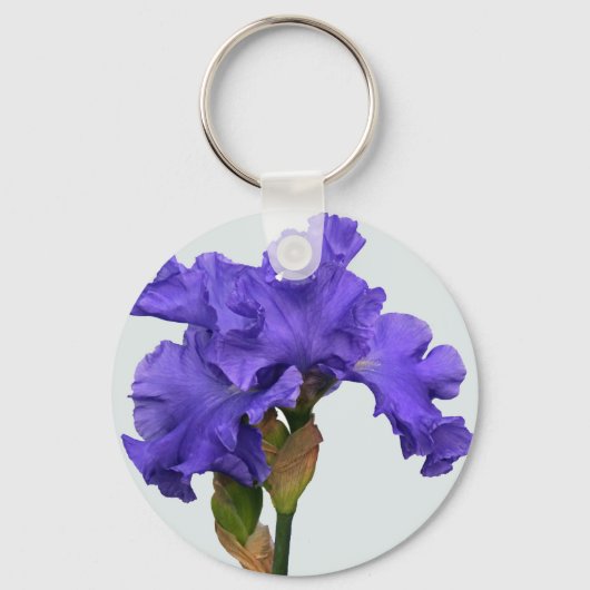 Porte-clés Joli violet Iris Floral Photo (Recto)