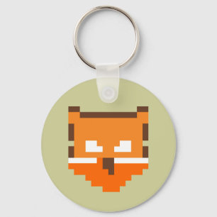 Porte-clés Joli visage de renard pixélisé