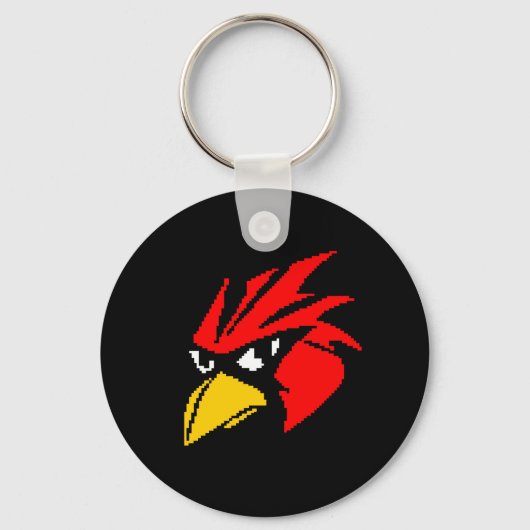 Porte-clés Joli visage d'oiseau pixélisé (Recto)
