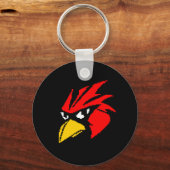 Porte-clés Joli visage d'oiseau pixélisé (Recto)