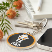 Porte-clés Joli Visage Gentleman Avec Moustaches, Casquette,  (Devant Droit)