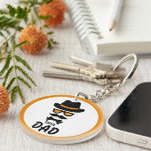 Porte-clés Joli Visage Gentleman Avec Moustaches, Casquette, (Devant Droit)