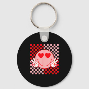 Porte-clés Joli visage souriant de la Saint-Valentin à motif