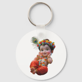 Porte-clés Jolie affiche d'art indien traditionnel de Krishna
