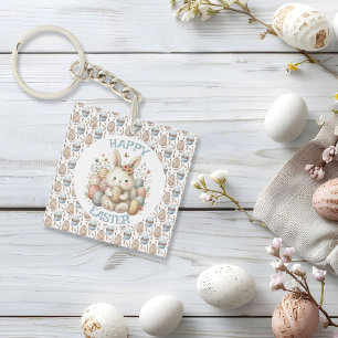 Porte-clés Jolie aquarelle Lapin Pâques