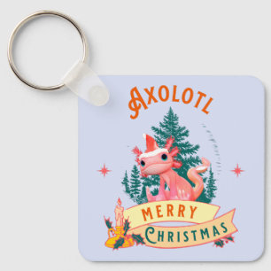 Porte-clés Jolie Axolotl Joyeux Noël Art de Fêtes
