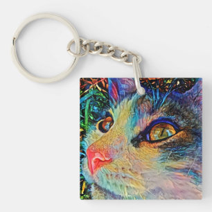 Porte-clés Jolie bague Porte - clé de visage de chat