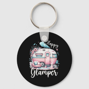Porte-clés Jolie caravane glamour de camping Glamping heureux