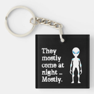 Porte-clés Jolie citation alien blanche noire