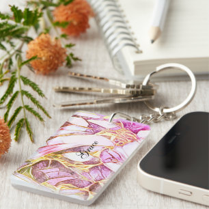 Porte-clés Jolie Couleurs Rose Et Faux Or Faux
