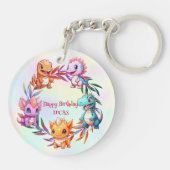 Porte-clés Jolie dinosaure jungle École enfant fête d'anniver (Dos)