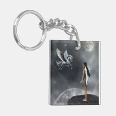 Porte-clés Jolie fée ailée et cheval volant (Devant gauche)