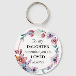 Porte-clés Jolie Fille Florale Fille Aimée Citation Photo