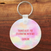 Porte-clés Jolie fille Pastel Arc-en-ciel rose Axolotl'annive (Verso)