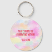 Porte-clés Jolie fille Pastel Arc-en-ciel rose Axolotl'annive (Verso)