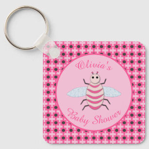 Porte-clés Jolie fille rose bébé Bee personnalisée Enregistre