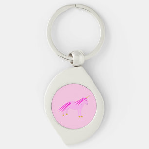 Porte-clés Jolie fille rose bébé licorne