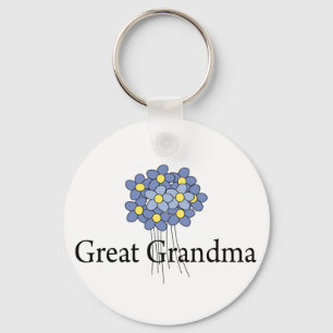 Porte-clés Jolie Fleur Bleue Grand Grand T-shirt grand-mère