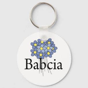 Porte-clés Jolie fleur bleue T-shirt Babcia