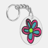 Porte-clés Jolie Fleur Rose (Devant gauche)