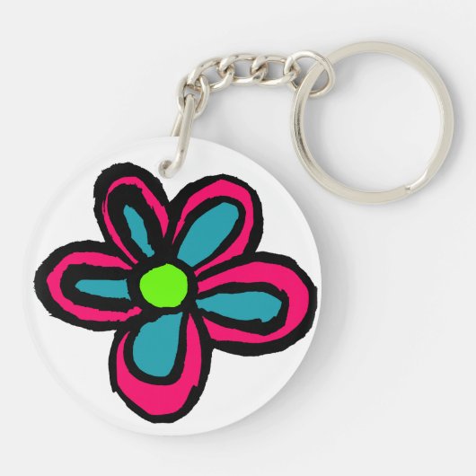 Porte-clés Jolie Fleur Rose (Dos)