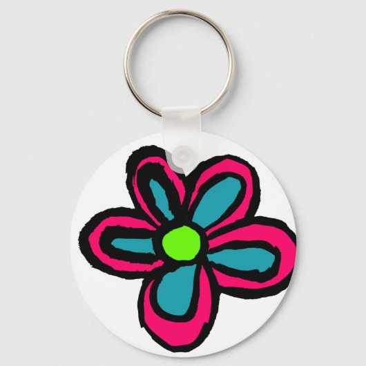 Porte-clés Jolie Fleur Rose (Recto)