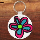 Porte-clés Jolie Fleur Rose (Recto)