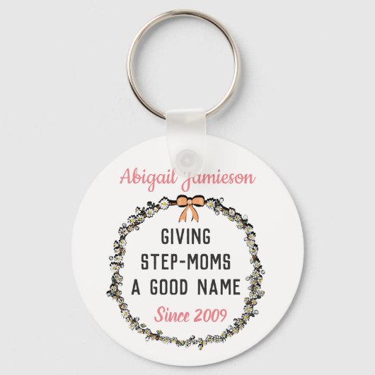 Porte-clés Jolie Floral Step Maman Joyeuse fête des mères (Recto)